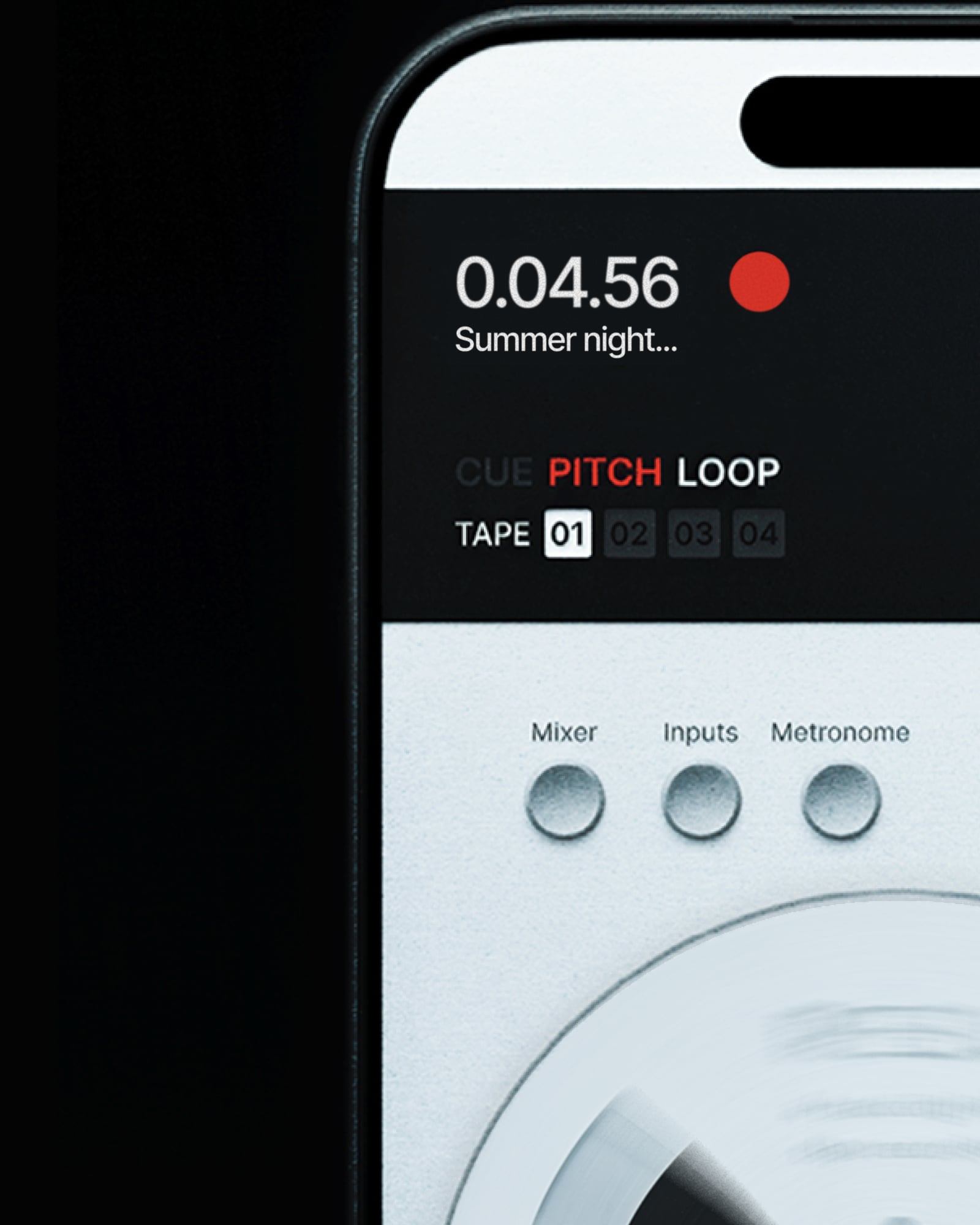 Reel recording in progress on iPhone with timer and project name display