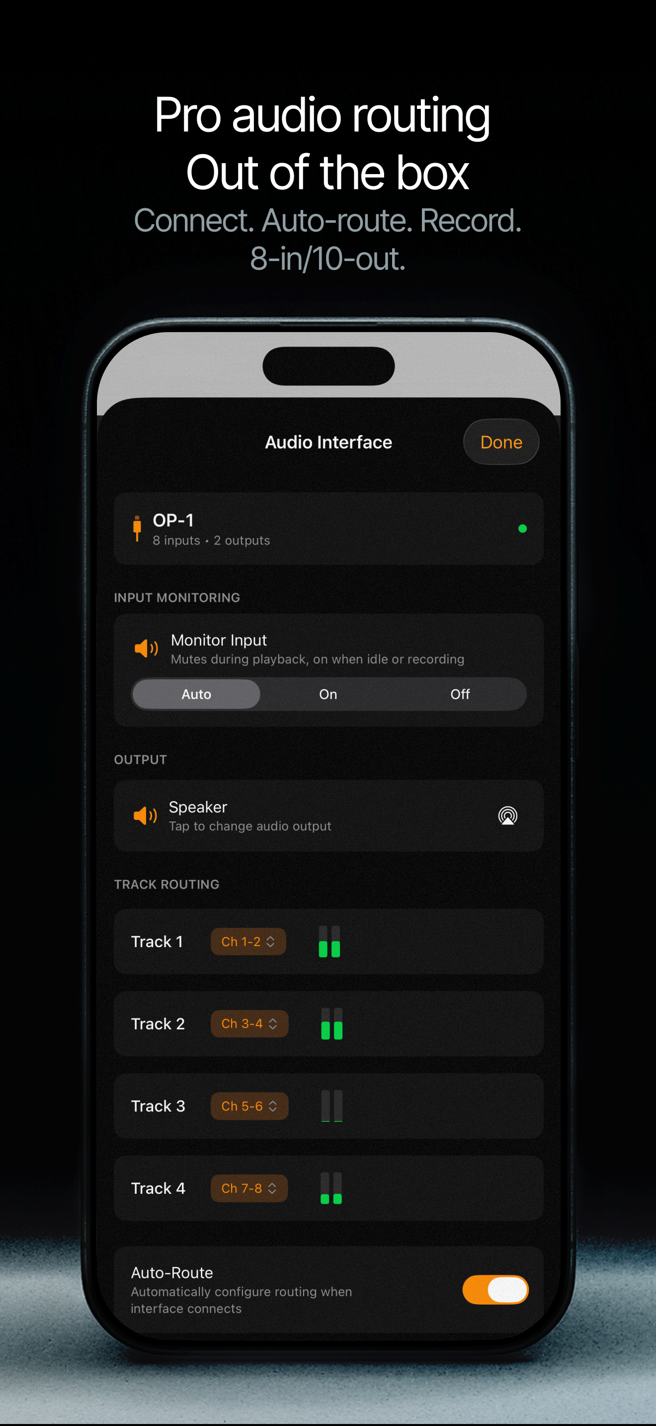 Pro audio routing