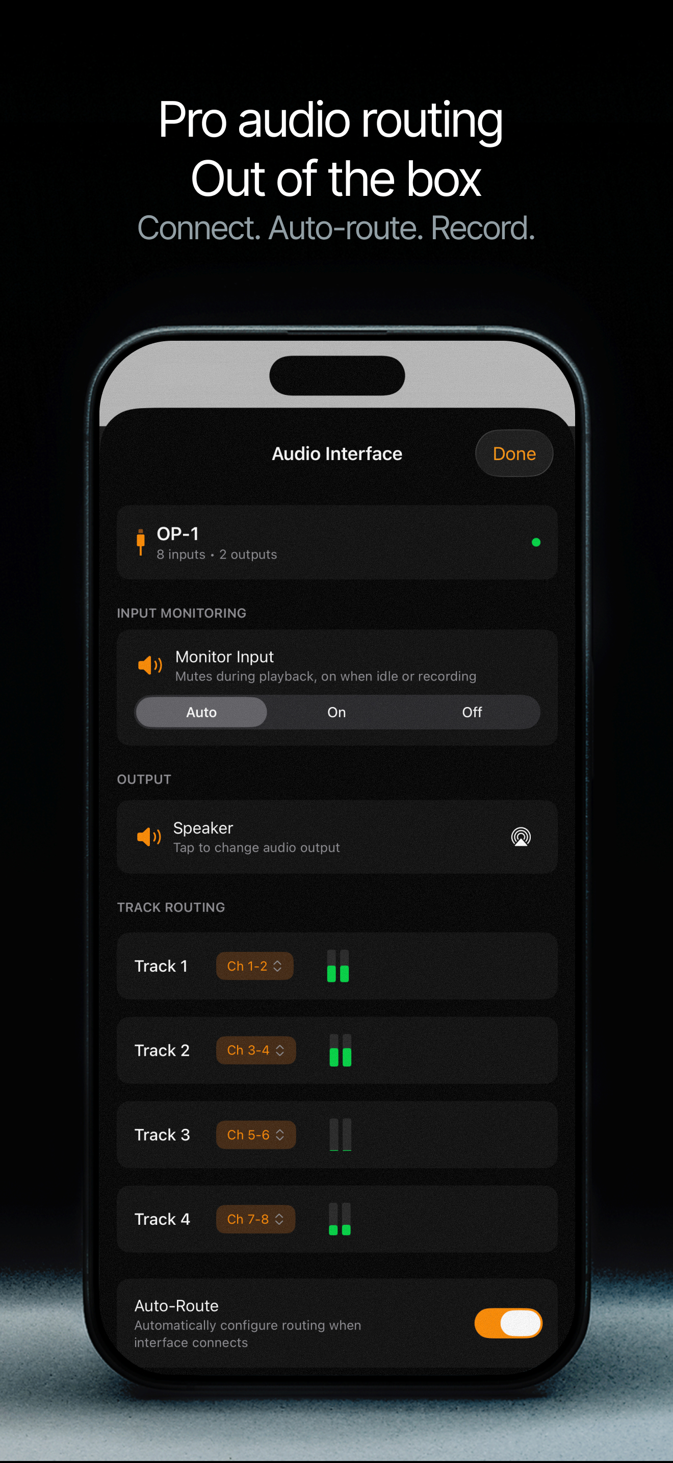 Pro audio routing